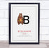 The Card Zoo New Baby Birth Details Christening Nursery Initial B Bear Keepsake Gift Print
