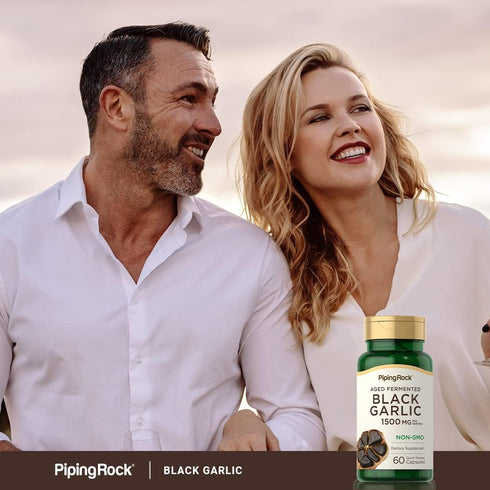 Piping Rock Black Garlic Supplement 1500mg | 60 Capsules | Aged and Fermented | Non-GMO, Gluten Free