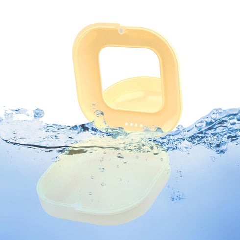 Retainer Case with Mirror and Vent Holes, Cute Holder for Invisalign, Aligner, Night Guard, Slim Case with Tool