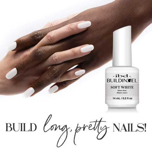 IBD Building Gel, Hard Gel Nail Extension, Soft White, 0.5 oz