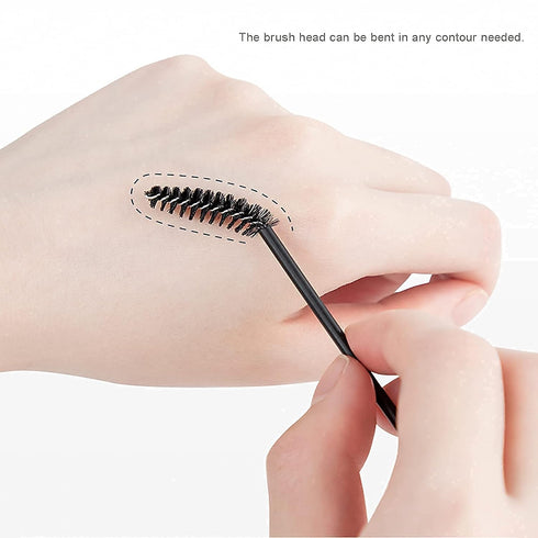 i-Laesh 100 Pcs Disposable Eyelash Brushes, Spoolies for Eyelash Extensions, Mascara Wands, Brow Makeup Supplies Kit