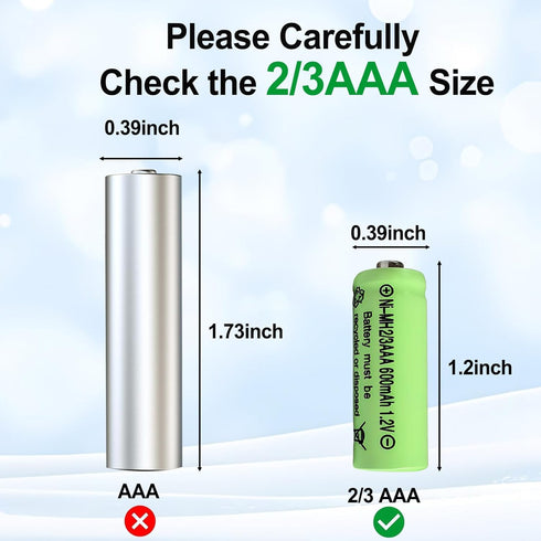 Zsolarigt 10 2/3AAA 1.2V 600mAh Batteries,2/3 Pcs NIMH Rechargeable Solar AAA Batteries Rechargeable Button Top