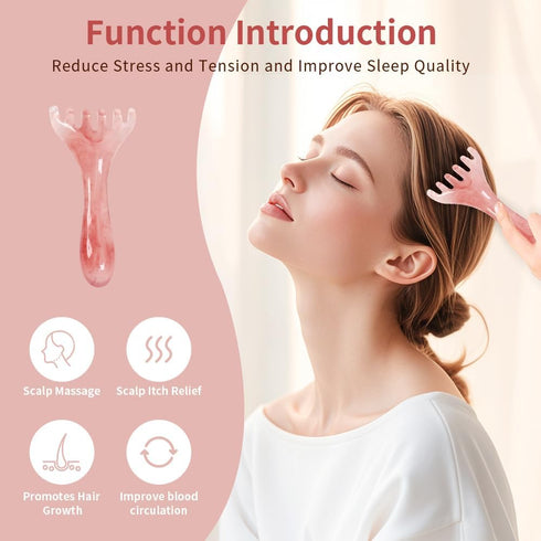 TAIHI Scalp Massager, Manual Head Massager Gua Sha Tool, Natural Resin Scalp Comb for Hair Growth, Body Relaxing, Neck