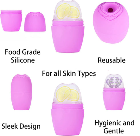 Ice Face Roller, Silicone Roller for Tightening Skin, Reusable Facial Ice Mold for Puffiness Relief.
