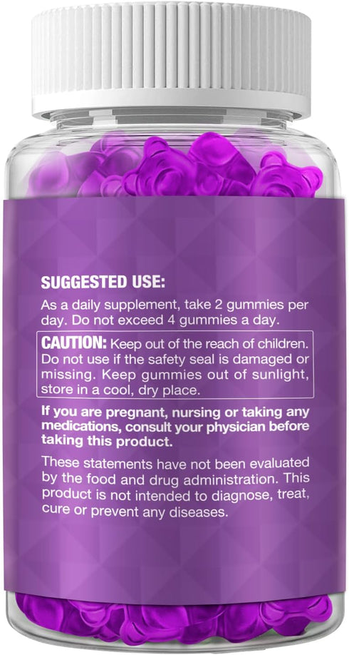 Sea Moss Gummies & Elderberry - Vitamin C + Zinc – Immune & Thyroid Support Gummy Bears for Kids & Adults - 120 Gummies