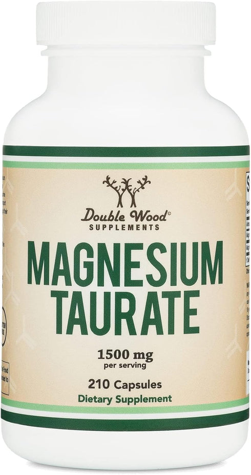 Magnesium Taurate Supplement for Cardiovascular Health, 1,500mg per Serving, 210 Vegan Capsules, Non-GMO