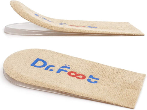 Dr.Foot Adjustable Orthopedic Heel Lift Inserts - Height Increase Insole for Heel Pain, Sports Injuries, Beige, 2 Layers