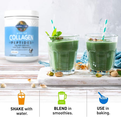 Garden of Life Grass Fed Collagen Peptides Powder, Unflavored Hydrolyzed Collagen Protein for Hair, Skin, Joints - 28