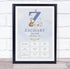 The Card Zoo New Baby Birth Details Christening Nursery Blue Initial Z Keepsake Gift Print