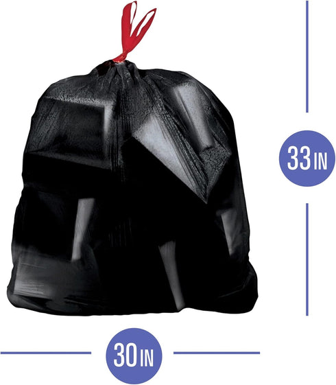 Highmark Low-Density Trash Bags, Coreless Roll, 30 Gallons, 30in. x 33in., Box of 25