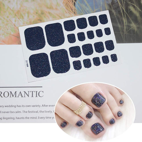 WOKOTO 6 Sheets Mermaid Design Toenail Art Polish Stickers with Nail File, Adhesive Nail Wraps Decals