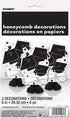 Black & White Graduation Mini Honeycomb Decorations, 8" (3 Count) - Perfect for Grad Parties