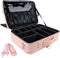 JOURMON Travel Makeup Case Organizer, Portable Cosmetic Bag with Adjustable Dividers and Shoulder Strap for Toiletry