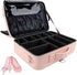 JOURMON Travel Makeup Case Organizer, Portable Cosmetic Bag with Adjustable Dividers and Shoulder Strap for Toiletry