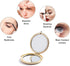 Magnifying Compact Mirror for Purses, 2x 1x Magnification, Folding Mini Pocket Travel Makeup Mirror