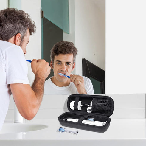 Toothbrush Hard Travel Case Compatible with Philips Sonicare Protectiveclean 4100, 5100, 6100, 6500, Fits Oral-B Pro