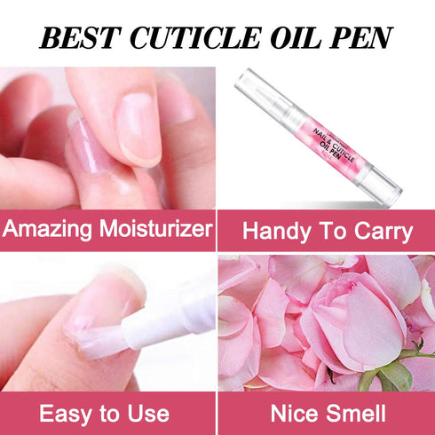 Lagunamoon Cuticle Oil Pen for Nail Care & Growth, Nourish and Moisturize Damaged Nails - Rose, 5 ml