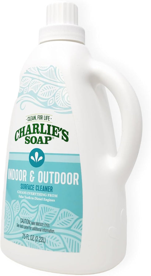 Charlie's Soap Surface Cleaner Refill (75 Fl. Oz.), Biodegradable Natural Spray Safe for Indoor & Outdoor Use