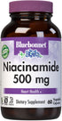Bluebonnet Nutrition Niacinamide 500mg, Supports Cardiovascular Health, 60 Vegetable Capsules, Vegan