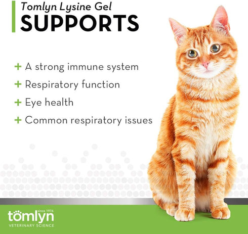 Tomlyn Immune Support L-Lysine Supplement: Maple-Flavored Gel for Cats and Kittens, 5oz