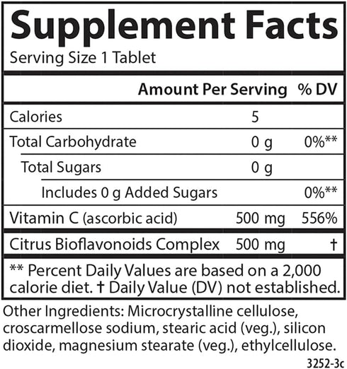 Carlson Super-C Complex Vitamin C + Bioflavonoids for Immune Function & Optimal Wellness (250 Vegetarian Tablets)