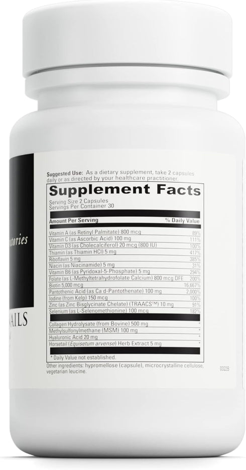 DAVINCI Labs Hair, Skin & Nails - Helps Support Shiny Hair, Strong Nails & Healthy Skin with Collagen, Biotin, Hyaluronic Acid & More* - 60 Capsules (30 Servings)