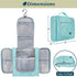 PAVILIA Toiletry Bag - Travel Bag for Women Men, Hanging Cosmetic Organizer, Water Resistant Makeup Bag, Teal Chevron
