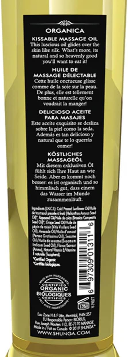 Shunga 8.0 Oz Erotic Art Organica - Kissable Massage Oil - - Exotic Green Tea