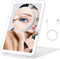 Rechargeable Travel Makeup Mirror with Lights, Portable Lighted Vanity Mirror, 10X Magnification, 70 LEDs, Touch