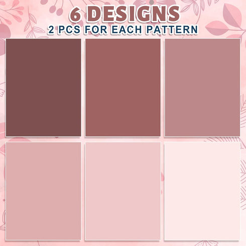 JarThenaAMCS 12 Sheets Dusty Pink Wrapping Paper - Not Roll - 6 Colors Gradient Flat Gift Wrap for Party