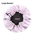 Stain Bonnet Silky Sleep Cap Adjustable Satin Cap for Night Sleeping - Reversible Double Layer Light Purple/Black