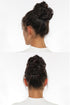 Rose Bud Messy Bun Hair Pieces for Women, Curly Messy Bun Scrunchie, Dark Brown Hair Bun Extension