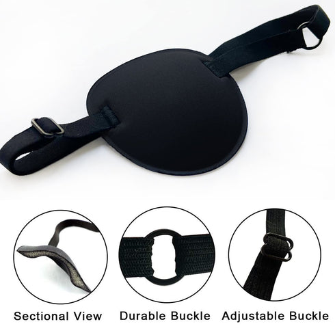 2PCS Soft Medical Eye Patches, Adjustable Amblyopia Lazy Eye Patches for Kids and Adults, Pirate Eye Patches