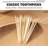 HOPELF 1200 Count Bamboo Toothpicks, Double-Points Wooden Toothpick for Appetizer, Barbecue, Cocktail, Teeth Cleaning