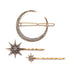 Vintage Rhinestone Moon Snowflake Star Hair Clip - Bobby Pins for Women, Alloy Barrettes