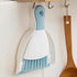 Dust Pan Broom Brush Set, Small Broom and Dustpan for Home Cleaning, Mini Dustpan and Brush for Sofa, Desk, Light Blue
