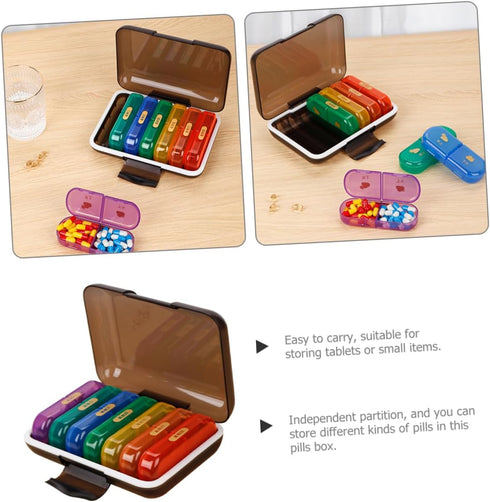 Portable Weekly Pill Organizer Travel Case Compact Outdoor Medicine Holder for Daily Use Lightweight Design