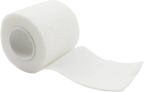 Self Adherent Cohesive Bandage 2"x5 Yards, Stretch Sport Athletic Wrap for First Aid, White (12 Rolls)