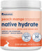 NativePath Hydrate Electrolytes Powder, Zero Sugar with BCAAs, Peach Mango Flavor, Keto & Paleo Friendly, 30 Servings