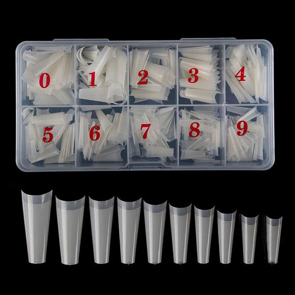Natural Coffin Acrylic Nails - 500pcs Half Cover Ballerina Nails Tips Long Acrylic False Fake Nail Artificial, 10 Sizes