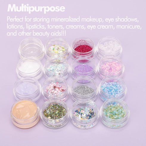 3 Gram Sample Containers with Lids, 100 Count Tiny Jars, Empty Lip Balm Containers, Mini Cosmetic Travel Containers