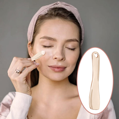 3 PCS Metal Cosmetic Spoon, Mini Skincare Spatula, Zinc Alloy Beauty Scoop (Silver Gold Rose Gold)