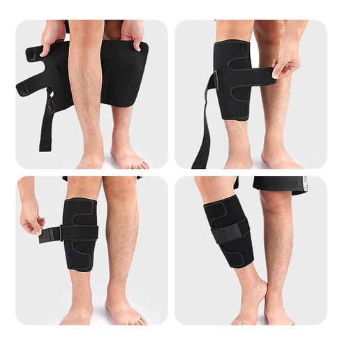 PAKHUDB 1PC Calf Compression Sleeves Calf Braces for Men Women - Adjustable Shin Splints Support Wrap
