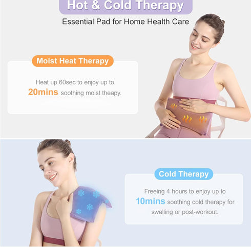 SuzziPad Heating Pad Microwavable for Pain Relief, Washable Cover, 7 x 12 Reusable Heat Pad for Shoulder, Belly, Joint