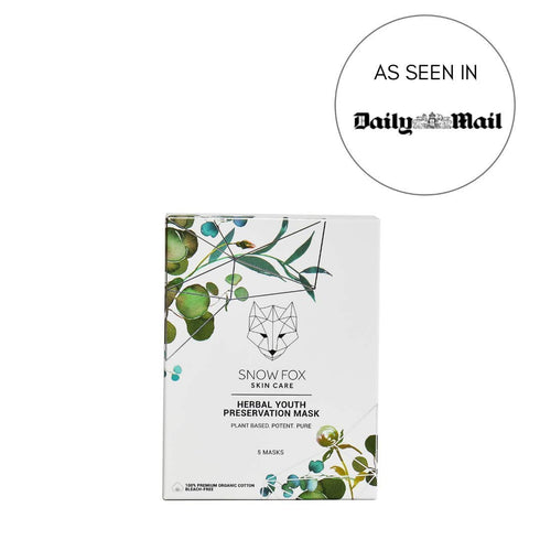 Snow Fox Herbal Youth Preservation Mask – 1 Pack Anti-Aging, Hydrating and Firming Mask with Super Greens Herbs that Boost Collagen and Elasticity Production for a Radiant Youthful Glow