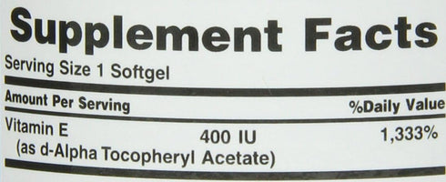 Nature's Bounty E-400 Iu Natural Pure D-alpha, 120-Count