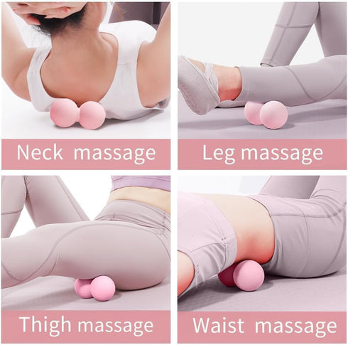 Xensamy Double Lacrosse & Micro-Elastic Peanut Massage Ball - Myofascial Release Tool for Muscle, Back, Foot