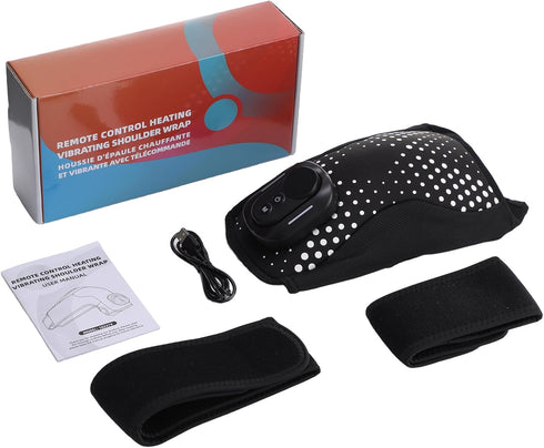 YUANBO Cordless Shoulder Heating Pad, Portable Shoulder Massager Heated Shoulder Wrap & Brace with Massage for Men