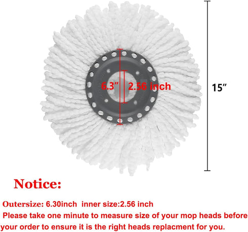 YWSHF 5 PCS Replacement Spin Mop Heads for Old Hurricane Mr.Clean 360 Spin Magic Mop, Microfibre Universal Refills