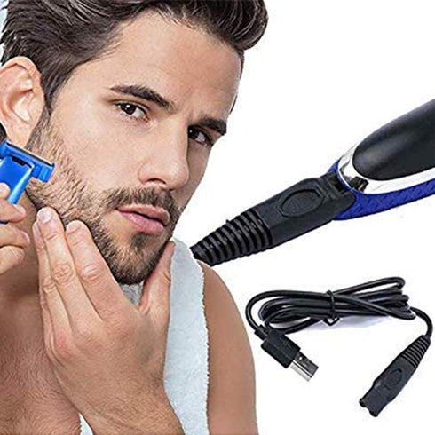 INVODA Shaver Head Replacement Charger and Brush for Electric Solo Shaver, USB Data Cable (2 Shaver Head & Cord)